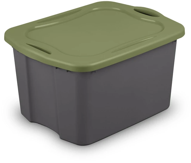 Main image of Sterilite EZ Carry 17.5 Gallon Large Clear Plastic Storage Bin with Full-Grip Handles, Gray
