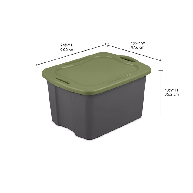 Alt view image 6 of 6 - Sterilite EZ Carry 17.5 Gallon Large Clear Plastic Storage Bin with Full-Grip Handles, Gray