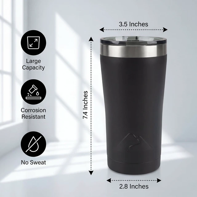 Alt view image 3 of 6 - 22 oz Ozark Trail Vacuum-Insulated Stainless Steel Tumbler, Black