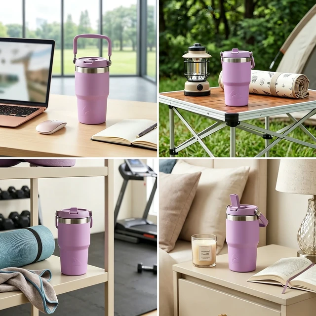 Alt view image 5 of 6 - Ozark Trail 18 oz Stainless Steel Insulated Swivel Tumbler, New Lilac