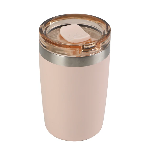 Alt view image 2 of 6 - Ozark Trail 12oz Ceramic Lined Stainless Steel Insulated Travel Tumbler with Slider Lid, Frosted Peach