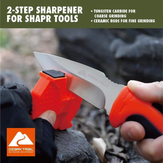 Alt view image 3 of 6 - Ozark Trail 7-Piece Camping Multitool Set with Hammer, Axe, Flashlight, and Knives