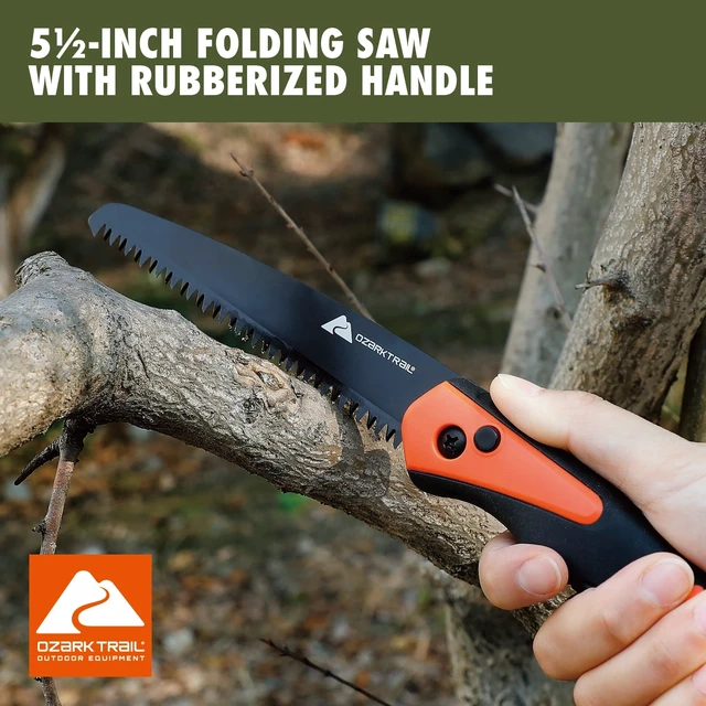 Alt view image 5 of 6 - Ozark Trail 7-Piece Camping Multitool Set with Hammer, Axe, Flashlight, and Knives