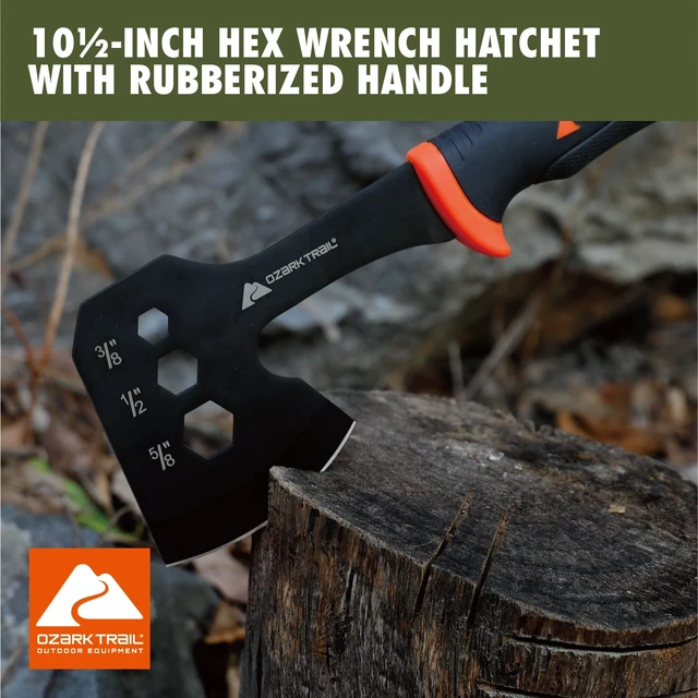 Alt view image 2 of 6 - Ozark Trail 7-Piece Camping Multitool Set with Hammer, Axe, Flashlight, and Knives