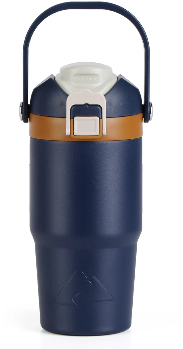 Main image of Ozark Trail 18oz Vacuum-Insulated Stainless Steel Dual Lid Tumbler with Sip & Chug Lid, Blue Cove