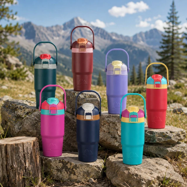 Alt view image 4 of 6 - Ozark Trail 18oz Vacuum-Insulated Stainless Steel Dual Lid Tumbler with Sip & Chug Lid, Blue Cove