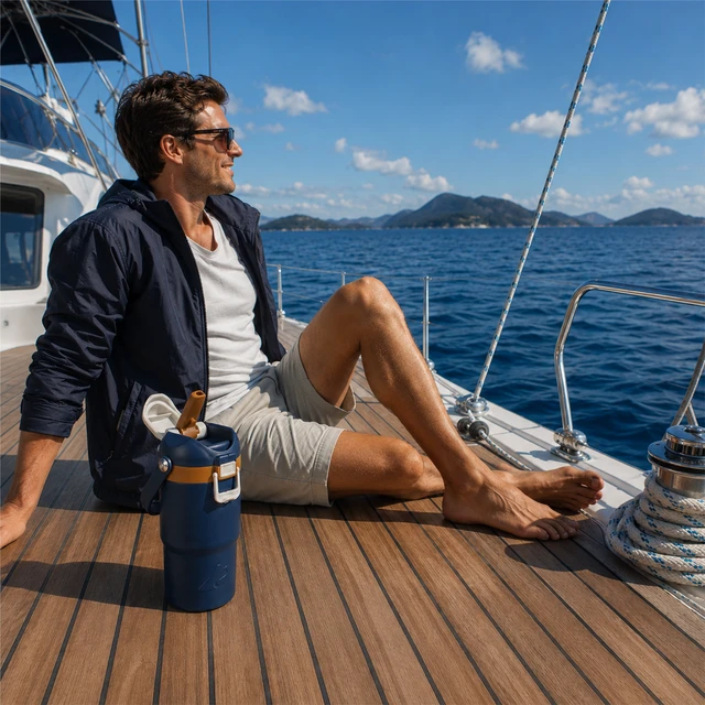 Alt view image 2 of 6 - Ozark Trail 18oz Vacuum-Insulated Stainless Steel Dual Lid Tumbler with Sip & Chug Lid, Blue Cove