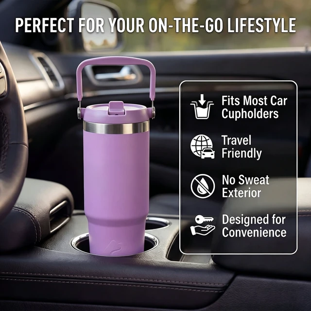 Alt view image 5 of 6 - Ozark Trail 30oz Stainless Steel Insulated Swivel Tumbler, Lilac