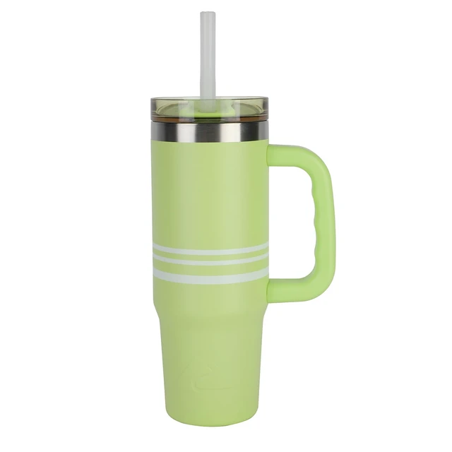 Alt view image 2 of 6 - Ozark Trail 30 oz Stainless Steel Insulated Tumbler with Handle, Sonic Lime Stripes