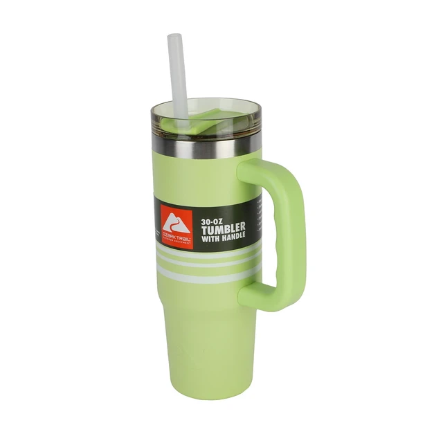 Alt view image 6 of 6 - Ozark Trail 30 oz Stainless Steel Insulated Tumbler with Handle, Sonic Lime Stripes