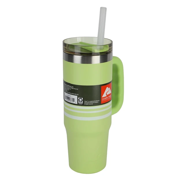 Alt view image 5 of 6 - Ozark Trail 30 oz Stainless Steel Insulated Tumbler with Handle, Sonic Lime Stripes