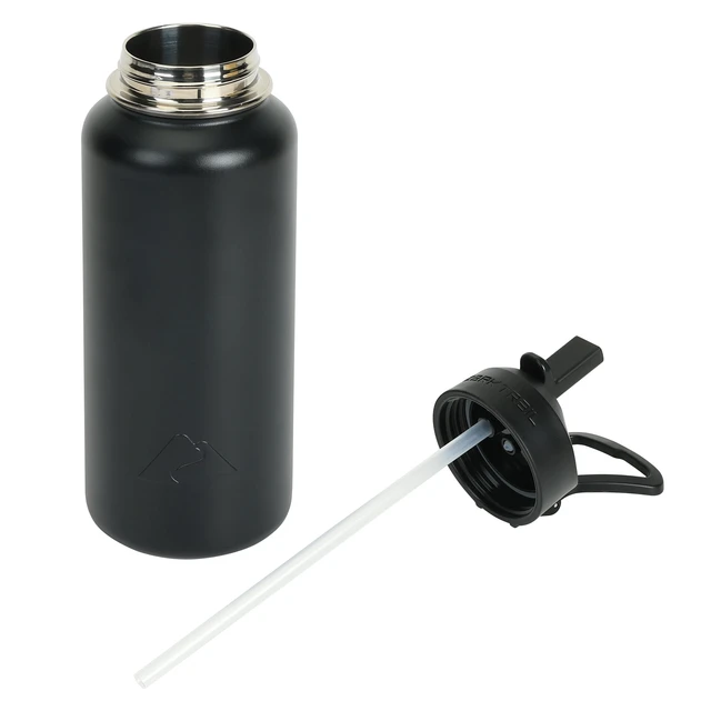 Alt view image 2 of 7 - Ozark Trail 32oz Stainless Steel Insulated Flip-Straw Water Bottle with Handle, Black
