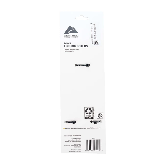 Alt view image 4 of 6 - Ozark Trail 8Inch Stainless Steel Fishing Pliers with Soft Grip and Wire Cutter