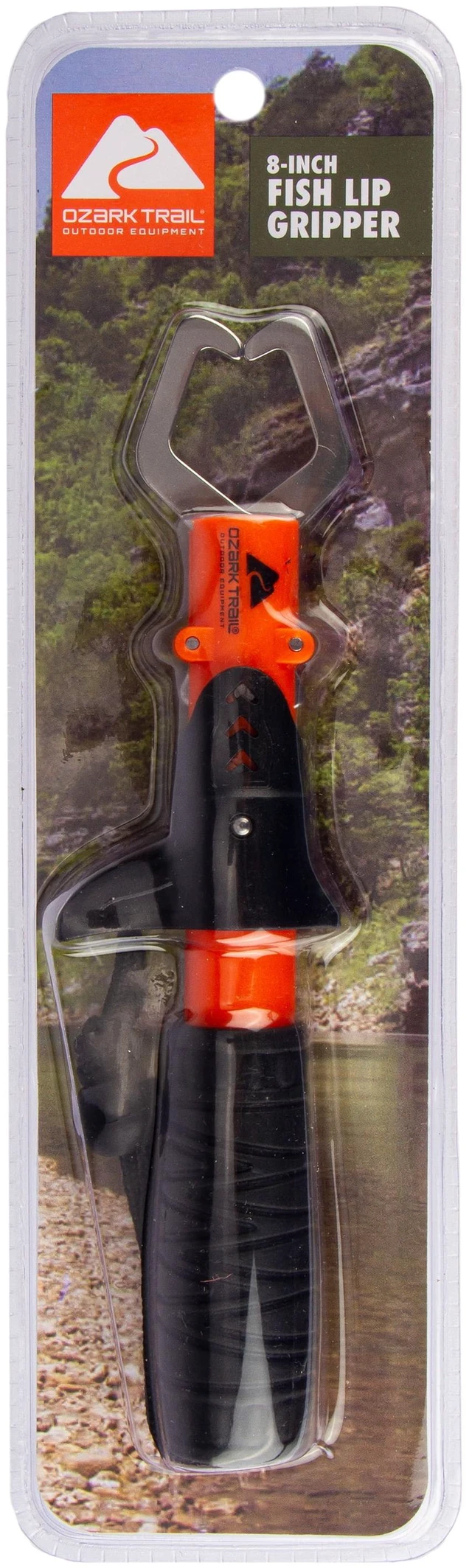 Main image of Ozark Trail 8-Inch Stainless Steel Fish Lip Gripper Tool with Non-Slip Handle and Wrist Strap