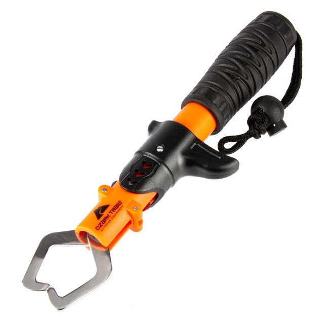 Alt view image 2 of 6 - Ozark Trail 8-Inch Stainless Steel Fish Lip Gripper Tool with Non-Slip Handle and Wrist Strap