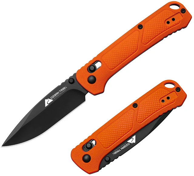 Main image of Ozark Trail 7.5inch Slide Lock Folding Knife with Ball Bearing 3.3inch D2 Blade and Belt Clip