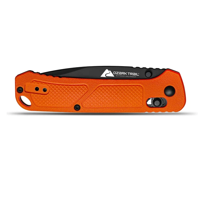 Alt view image 2 of 5 - Ozark Trail 7.5inch Slide Lock Folding Knife with Ball Bearing 3.3inch D2 Blade and Belt Clip