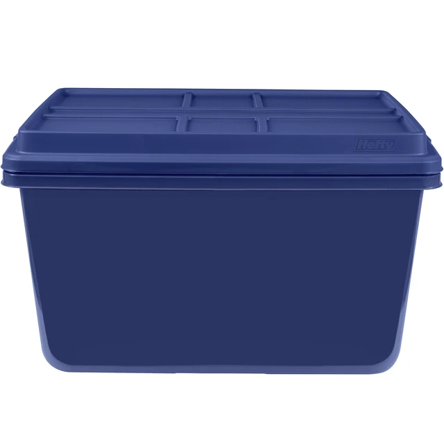 Alt view image 4 of 6 - Hefty HI-RISE 18Gallon Latching Storage Bin with HI-RISE Lid, Plastic, Blue