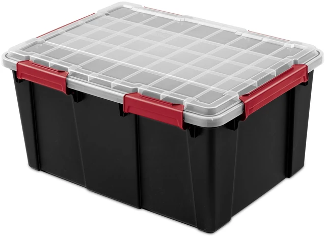 Main image of Sterilite Large Gasket Tote 20 Gallon IP68 Waterproof Plastic Storage Bin with Lid, Gasket Seal, Durable Latches, Black