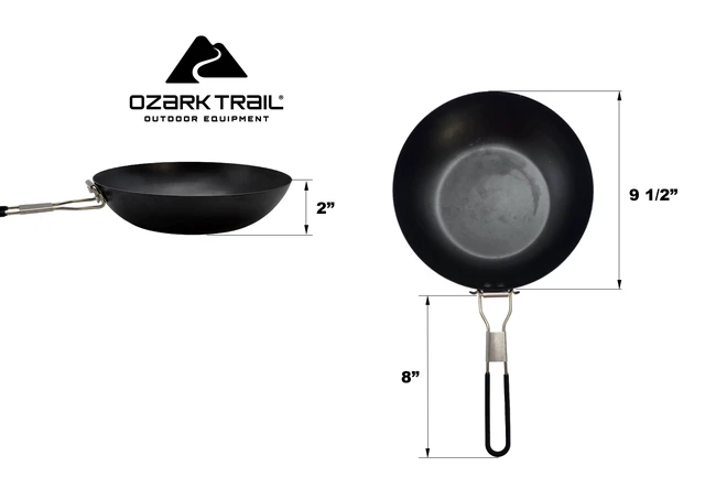 Alt view image 3 of 6 - Ozark Trail 9.5-Inch Carbon Steel Frying Pan with Folding Handle