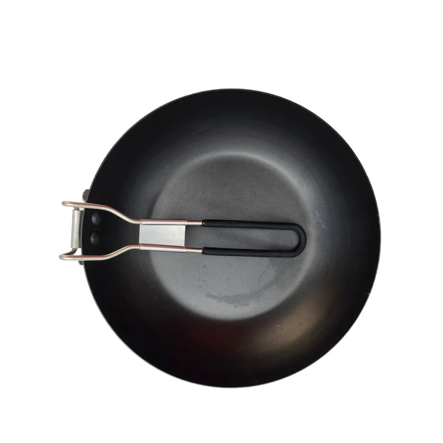 Alt view image 6 of 6 - Ozark Trail 9.5-Inch Carbon Steel Frying Pan with Folding Handle