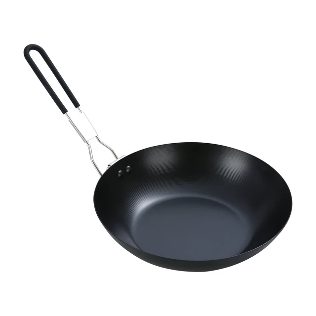 Alt view image 4 of 6 - Ozark Trail 9.5-Inch Carbon Steel Frying Pan with Folding Handle