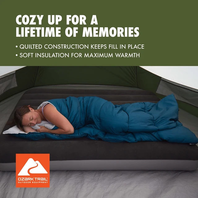 Alt view image 5 of 6 - Ozark Trail 35F Rectangular Sleeping Bag, 47% Recycled Polyester, ZIP SHIELD