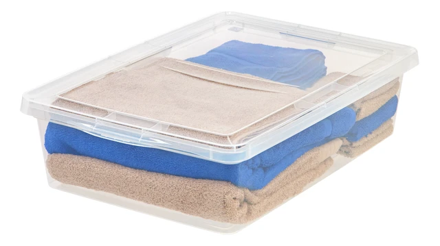 Alt view image 5 of 5 - IRIS 28Qt Plastic Stackable Storage Bin with Latching Lid