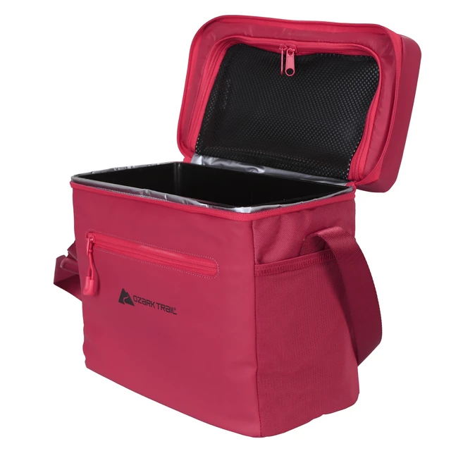 Alt view image 5 of 6 - Ozark Trail 12-Can Soft-Sided Cooler with Removable Hard Liner, Red