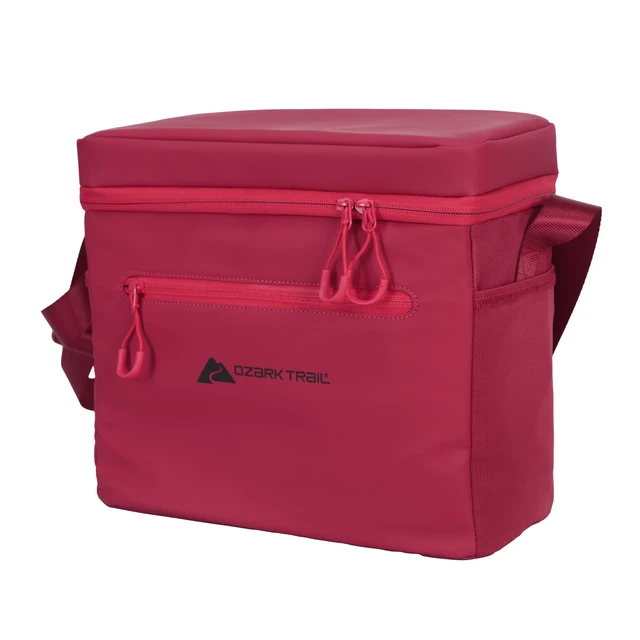 Alt view image 4 of 6 - Ozark Trail 12-Can Soft-Sided Cooler with Removable Hard Liner, Red