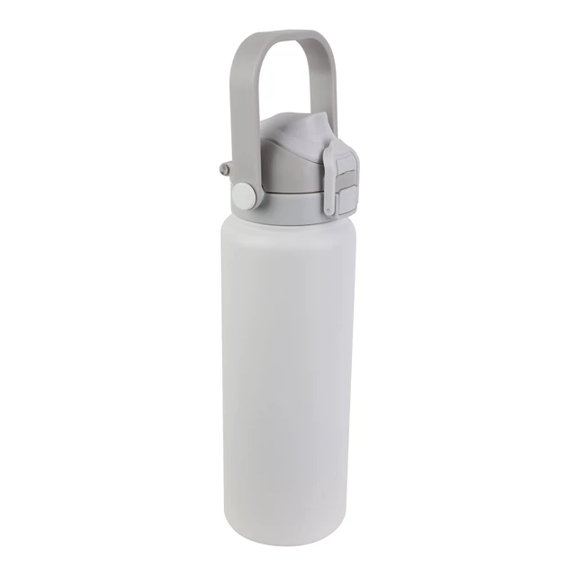 Alt view image 6 of 6 - Ozark Trail 30oz Stainless Steel Double Wall Vacuum-Insulated Water Bottle with Sip & Chug Lid, Light Gray