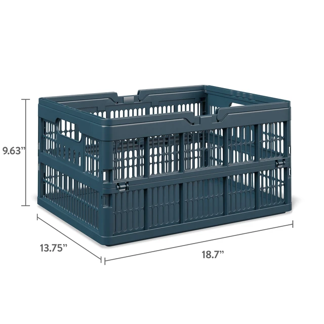 Alt view image 3 of 6 - Mainstays Kids Large Blue Collapsible Storage Basket with Handles