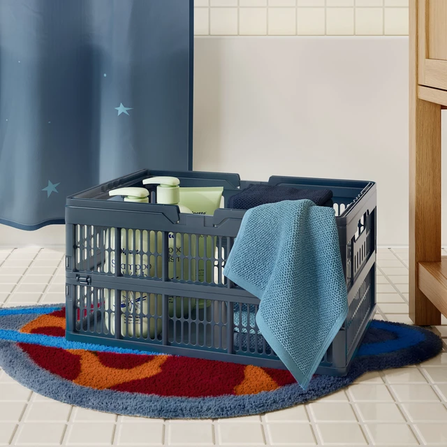 Alt view image 6 of 6 - Mainstays Kids Large Blue Collapsible Storage Basket with Handles