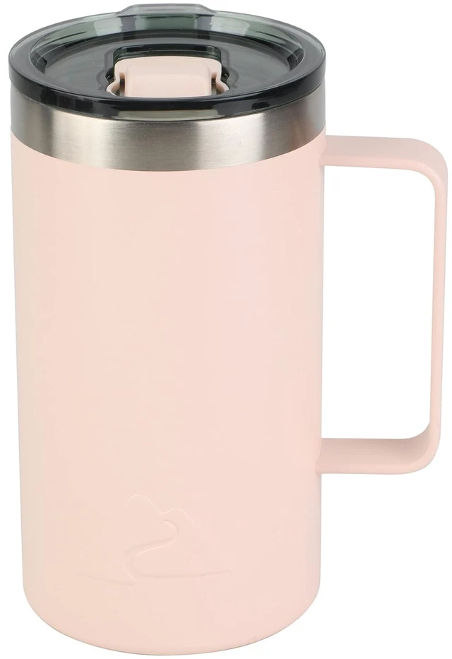 Main image of Ozark Trail 22oz Ceramic-Lined Stainless Steel Insulated Travel Mug with Magnetic Tritan Slider Lid, Frosted Peach