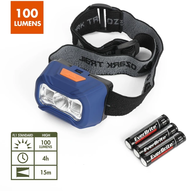 Alt view image 6 of 6 - Ozark Trail LED 100 Lumens Headlamp, Blue, 3AAA Batteries Included