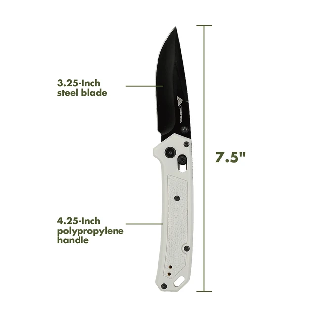 Alt view image 5 of 6 - Ozark Trail Glacier 7.5-Inch Folding Pocket Knife with Shaft Lock, White