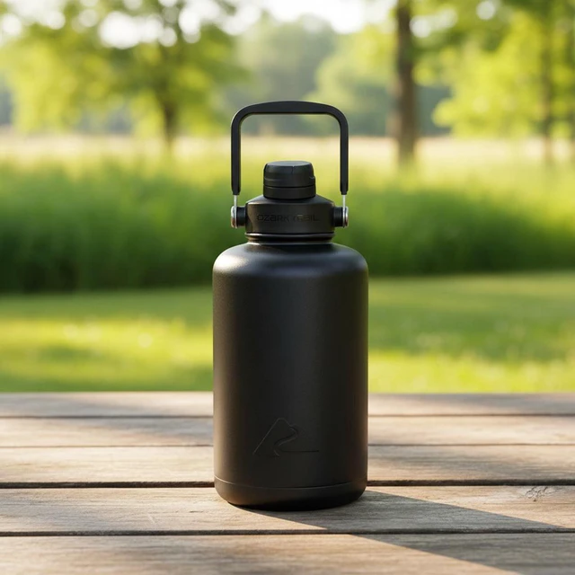Alt view image 5 of 6 - Ozark Trail 64oz Stainless Steel Insulated Jug with Handle, Black