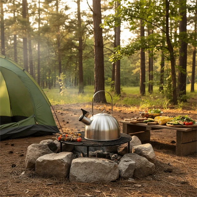 Alt view image 5 of 6 - Ozark Trail 1.2L Stainless Steel Portable Stovetop Kettle