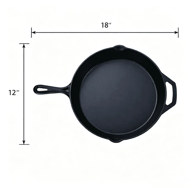 Alt view image 5 of 6 - Ozark Trail 12-Inch Pre-Seasoned Cast Iron Skillet with Handles