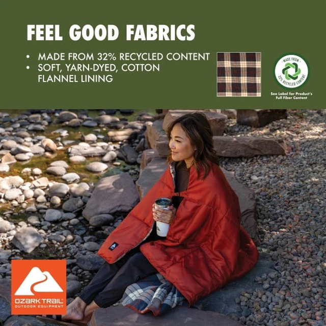 Alt view image 4 of 5 - Ozark Trail Packable Picnic Blanket, Plaid, 70in x 60in