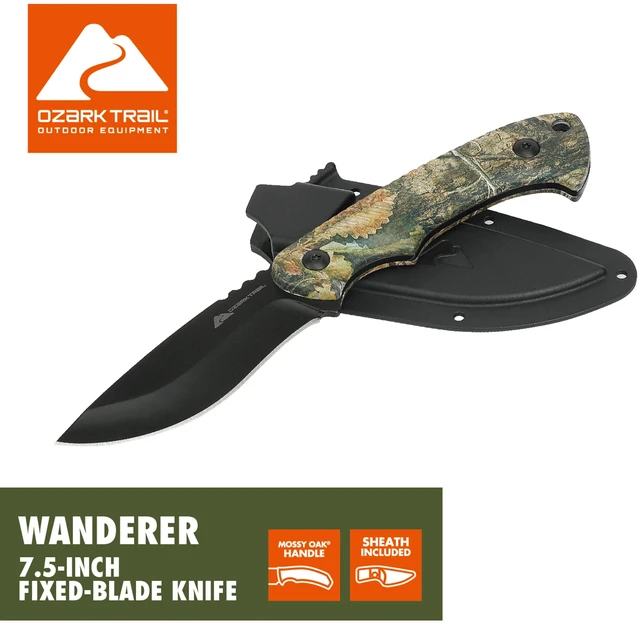Main image of Ozark Trail Wanderer 7.5-Inch Fixed Knife with Mossy Oak Handle and Sheath