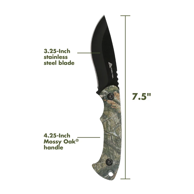 Alt view image 5 of 6 - Ozark Trail Wanderer 7.5-Inch Fixed Knife with Mossy Oak Handle and Sheath