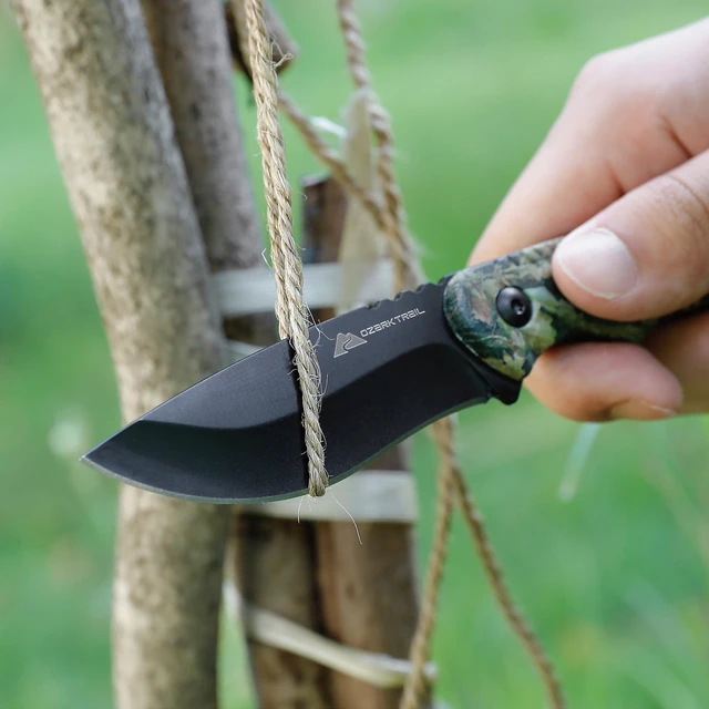 Alt view image 3 of 6 - Ozark Trail Wanderer 7.5-Inch Fixed Knife with Mossy Oak Handle and Sheath