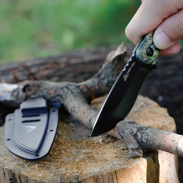Alt view image 4 of 6 - Ozark Trail Wanderer 7.5-Inch Fixed Knife with Mossy Oak Handle and Sheath