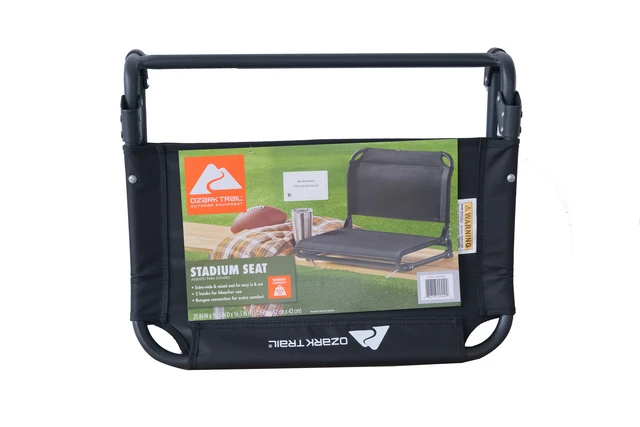 Alt view image 5 of 6 - Ozark Trail Extra-Wide Stadium Seat with Hooks, Rich Black