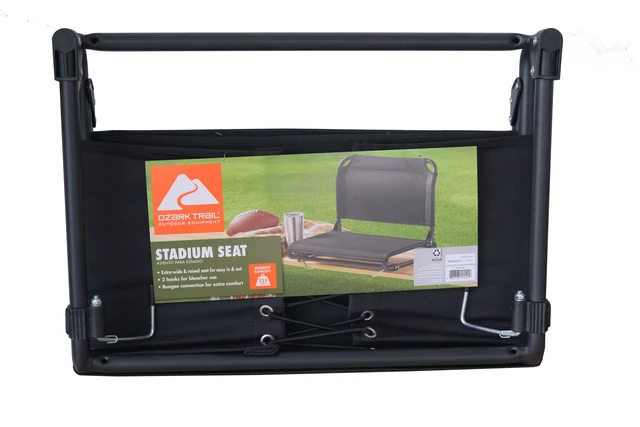 Alt view image 3 of 6 - Ozark Trail Extra-Wide Stadium Seat with Hooks, Rich Black
