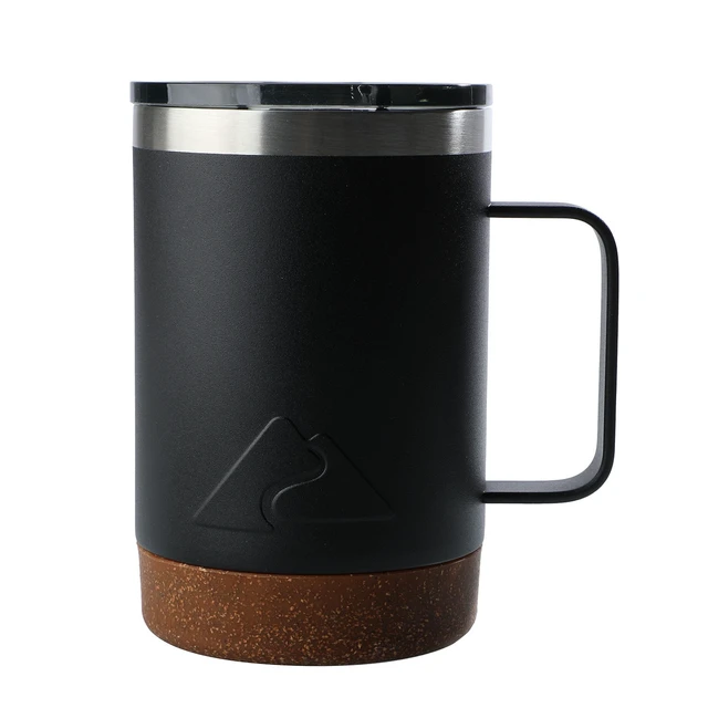Alt view image 4 of 6 - Ozark Trail 16oz Insulated Stainless Steel Coffee Mug with Cork Bottom, Black