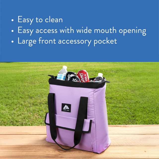 Alt view image 5 of 6 - Ozark Trail 24 Can Wide Mouth Soft Cooler Tote, Purple, 16.9 Quart