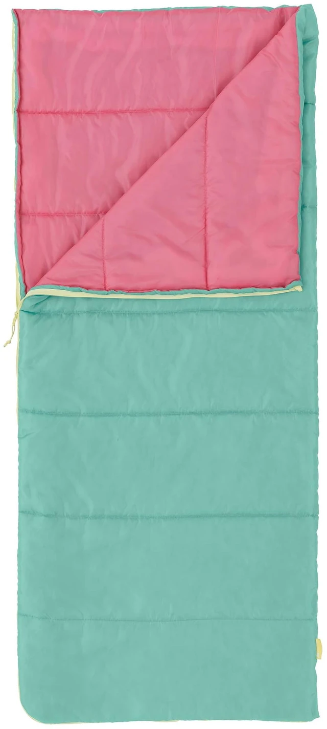 Main image of Ozark Trail 50F Youth Rectangular Sleeping Bag, Teal & Pink