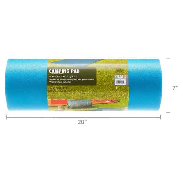Alt view image 3 of 6 - Ozark Trail Closed Cell Foam Sleeping Pad, Blue, 20x72x0.5in